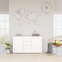  Sideboard High Gloss White 120x36x69 cm Engineered Wood