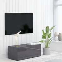  TV Cabinet High Gloss Grey 80x34x30 cm Engineered Wood