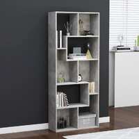 Book Cabinet Concrete Grey 67x24x161 cm Engineered Wood