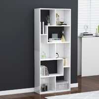  Book Cabinet High Gloss White 67x24x161 cm Engineered Wood