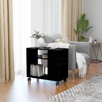  Side Table Black 70x35x55 cm Engineered Wood