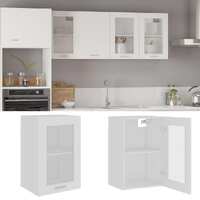  Hanging Glass Cabinet White 40x31x60 cm Engineered Wood