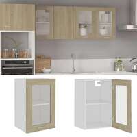 Hanging Glass Cabinet Sonoma Oak 40x31x60 cm Engineered Wood