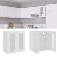  Hanging Glass Cabinet White 60x31x60 cm Engineered Wood
