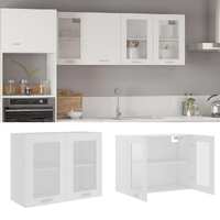  Hanging Glass Cabinet White 80x31x60 cm Engineered Wood