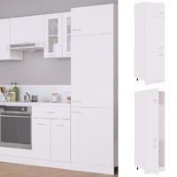  Refrigerator Cabinet White 60x57x207 cm Engineered Wood