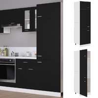  Refrigerator Cabinet Black 60x57x207 cm Engineered Wood