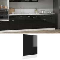  Dishwasher Panel High Gloss Black 45x3x67 cm Engineered Wood