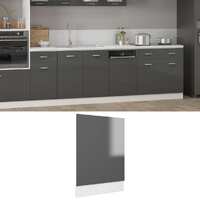  Dishwasher Panel High Gloss Grey 45x3x67 cm Engineered Wood