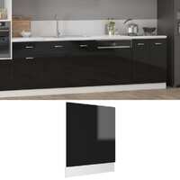  Dishwasher Panel High Gloss Black 59.5x3x67 cm Engineered Wood