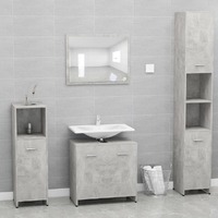  Bathroom Furniture Set Concrete Grey Engineered Wood