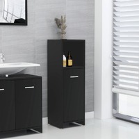  Bathroom Cabinet Black 30x30x95 cm Engineered Wood