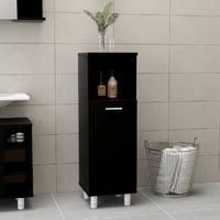  Bathroom Cabinet Black 30x30x95 cm Engineered Wood