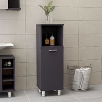  Bathroom Cabinet High Gloss Grey 30x30x95 cm Engineered Wood