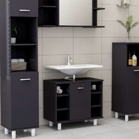  Bathroom Cabinet High Gloss Grey 60x32x53.5 cm Engineered Wood