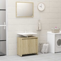  Bathroom Furniture Set Sonoma Oak Engineered Wood
