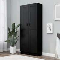  Book Cabinet Black 82.5x30.5x185.5 cm Engineered Wood