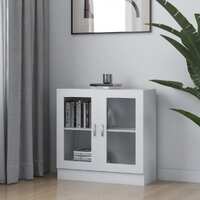  Vitrine Cabinet White 82.5x30.5x80 cm Engineered Wood