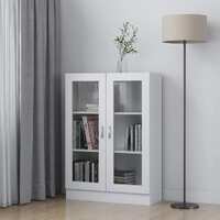  Vitrine Cabinet White 82.5x30.5x115 cm Engineered Wood