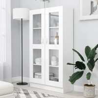  Vitrine Cabinet White 82.5x30.5x150 cm Engineered Wood