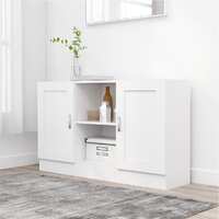  Sideboard High Gloss White 120x30.5x70 cm Engineered Wood