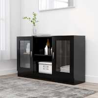  Vitrine Cabinet Black 120x30.5x70 cm Engineered Wood