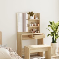  Dressing Table with Mirror Sonoma Oak 74.5x40x141 cm