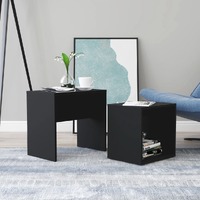  Coffee Table Set Black 48x30x45 cm Engineered Wood