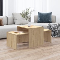  Coffee Table Set Sonoma Oak 100x48x40 cm Engineered Wood