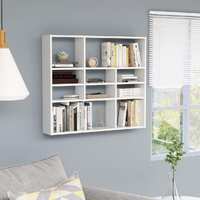  Wall Shelf White 90x16x78 cm Engineered Wood