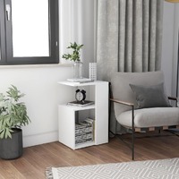  Side Table White 36x30x56 cm Engineered Wood