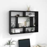  Wall Shelf Black 75x16x55 cm Engineered Wood