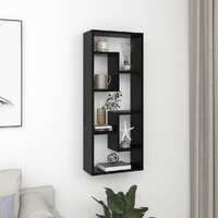  Wall Shelf Black 36x16x90 cm Engineered Wood