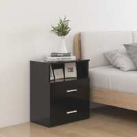  Bed Cabinet Black 50x32x60 cm