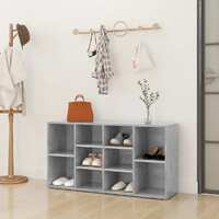  Shoe Bench Concrete Grey 103x30x54.5 cm Engineered Wood