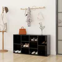  Shoe Bench High Gloss Black 103x30x54.5 cm Engineered Wood
