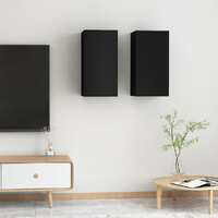  TV Cabinets 2 pcs Black 30.5x30x60 cm Engineered Wood