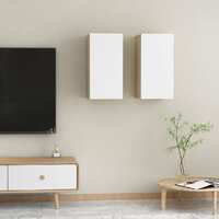  TV Cabinets 2 pcs White and Sonoma Oak 30.5x30x60 cm Engineered Wood