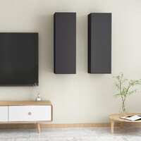  TV Cabinets 2 pcs Grey 30.5x30x90 cm Engineered Wood