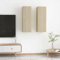  TV Cabinets 2 pcs Sonoma Oak 30.5x30x90 cm Engineered Wood