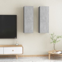  TV Cabinets 2 pcs Concrete Grey 30.5x30x90 cm Engineered Wood