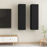  TV Cabinets 2 pcs Black 30.5x30x110 cm Engineered Wood
