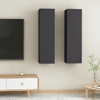  TV Cabinets 2 pcs Grey 30.5x30x110 cm Engineered Wood