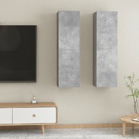  TV Cabinets 2 pcs Concrete Grey 30.5x30x110 cm Engineered Wood