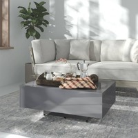  Coffee Table High Gloss Grey 85x55x31 cm Engineered Wood