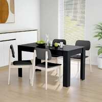 Dining Table Black 140x74.5x76 cm Engineered Wood