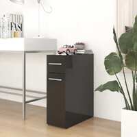  Apothecary Cabinet High Gloss Black 20x45.5x60 cm Engineered Wood