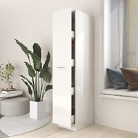  Apothecary Cabinet High Gloss White 30x42.5x150 cm Engineered Wood