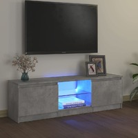  TV Cabinet with LED Lights Concrete Grey 120x30x35.5 cm
