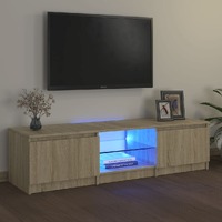  TV Cabinet with LED Lights Sonoma Oak 140x40x35.5 cm